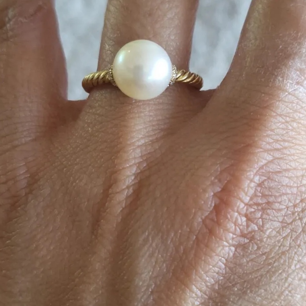 David Yurman solari pearl ring  18k